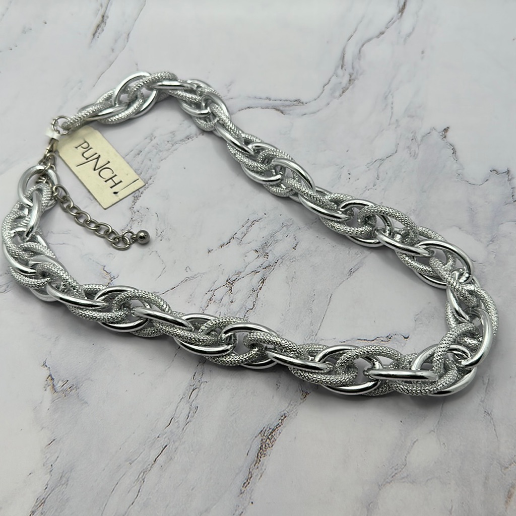 Punch Brand Necklace Silver Large Chain Link